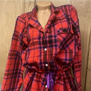 Victoria's Secret The Dreamer Red/Purple Flannel Night Gown